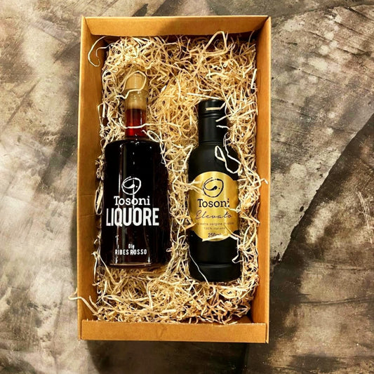 Box Olio Evo Elevato Liquore al Ribes Rosso