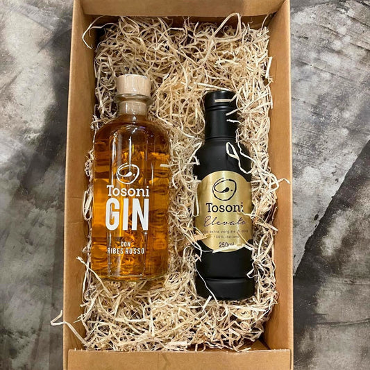 Box Olio Evo Elevato  e Gin Ribes Rosso